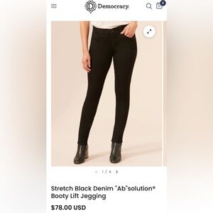 Democracy “Ab”solution Booty Lift Jegging Black, Size 6